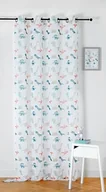 Firany i zasłony dla dzieci - LINDER Zasłona z motywem dinozaurów dla dzieci - tkana i barwiona we Francji - styl jurajski - kolory ecru, niebieski i terakota - oczka lufy karabinowej - 150 x 240 cm - 100% poliester - Kolekcja - miniaturka - grafika 1