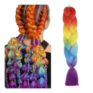 Syntetyczne Włosy Kolorowe 120 Cm Gęste Ombre Wls48 - Biżuteria dla dzieci - miniaturka - grafika 1