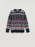 Swetry męskie - Reserved - Sweter ze świątecznym motywem - wielobarwny - miniaturka - grafika 1