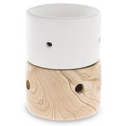 Świeczniki - Biało - Brązowy Kominek Zapachowy Z Ceramiki Estor 11,5 Cm - miniaturka - grafika 1