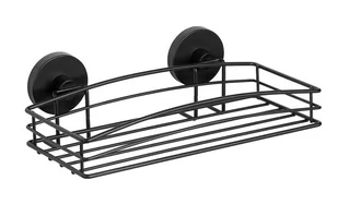 Czarna ścienna półka łazienkowa Wenko Vacuum-Loc® Pavia, szer. 26 cm - Półki łazienkowe - miniaturka - grafika 1