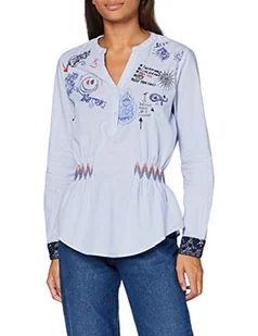 Desigual Bluzka damska Dante Blouse, niebieski, XS - Bluzki damskie - miniaturka - grafika 1