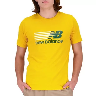 Koszulka New Balance MT23904VGL - żółta - Koszulki sportowe męskie - miniaturka - grafika 1