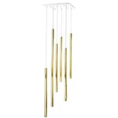 Lampy sufitowe - Amplex Akadi lampa wisząca 8x25W biała/złota 8892 - miniaturka - grafika 1