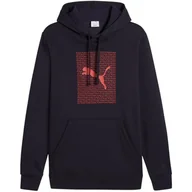Bluzy męskie - Bluza Męska Puma Ess Logo Lab Hoodie Fl Granatowa 684669 16 Xl - miniaturka - grafika 1