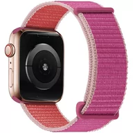 Akcesoria do smartwatchy - Pasek Alogy Nylon Strap z rzepem do Apple Watch 1/2/3/4/5/6/7/8/SE/Ultra 42/44/45/49mm Różowy - miniaturka - grafika 1