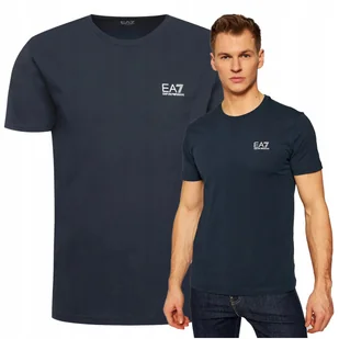 EA7 koszulka meska emporio armani t-shirt meski granat małe logo piękna EA7 koszulka meska emporio armani t-shirt meski granat małe logo piękna XXL - Koszulki męskie - miniaturka - grafika 1