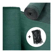 Ogrodzenia - Siatka ogrodowa cieniująca 1.5x50m Dark Green + opaski zaciskowe - HARDMAISTER - miniaturka - grafika 1