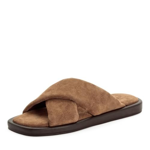 Tamaris Klapki damskie płaskie brązowe (Brown Suede), 38