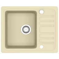 Zlewozmywaki - Beżowy prostokątny zlewozmywak z granitu F1-R15 - miniaturka - grafika 1
