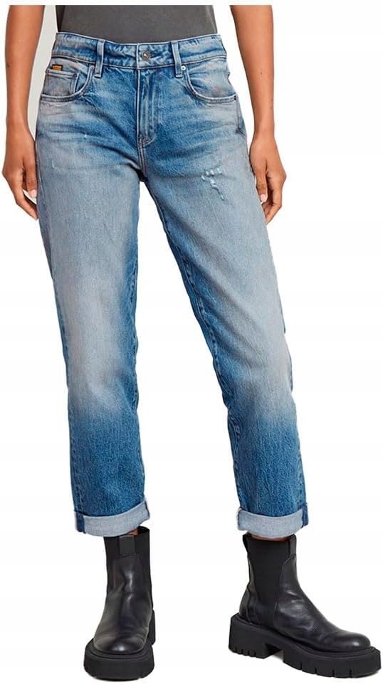 G STAR RAW JEANSY MOM JEANS PRZETARCIA NIEBIESKIE CASUAL 28/32 17CA