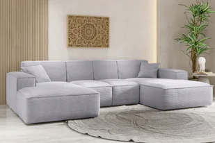 Sofa w kształcie U SIENA narożnik tkanina Poso jasnoszary - Narożniki - miniaturka - grafika 1