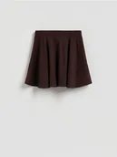 Spódnice - Reserved - Spódnica mini z falbanką - ciemnobrązowy - miniaturka - grafika 1