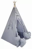 Namioty i tipi dla dzieci - Namiot Tipi z falbankami zestaw SZARY zawieszka Gratis! - miniaturka - grafika 1
