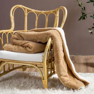 Koc 150 x 200 Mikrofibra Baranek Sherpa Beżowy - Koce Koc 150 x 200 Mikrofibra Baranek Sherpa Beżowy - Koce - miniaturka - grafika 3