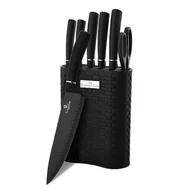 Zestawy sztućców - Berlinger Haus Noże kuchenne w bloku BLACK SILVER 7 szt. 5999056799417 - miniaturka - grafika 1