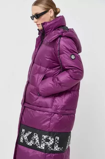 Kurtki damskie - Karl Lagerfeld kurtka puchowa damska kolor fioletowy zimowa - grafika 1