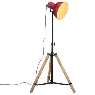 vidaXL Lampa stojąca, 25 W, postarzany czerwony, 75x75x90-150 cm, E27 - Lampy stojące - miniaturka - grafika 1