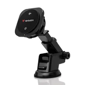 Uchwyty samochodowe do telefonów - Verbatim - uchwyt do telefonu do samochodu, z ładowarką indukcyjną, technologi Qi, czarna - miniaturka - grafika 1