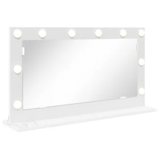 vidaXL Lustro Toaletowe Białe Plastik, Szkło 80 x 45 x 18 cm - Lustra - miniaturka - grafika 1