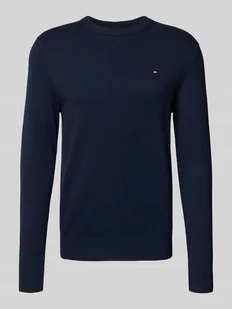Sweter z dzianiny o kroju regular fit z mieszanki bawełny i kaszmiru - Swetry męskie - miniaturka - grafika 1