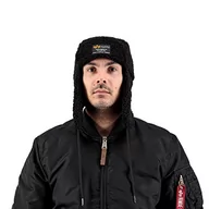 Czapki męskie - ALPHA INDUSTRIES Alpha Teddy Hat Czapka męska Bombowiec, Czarny, 57, czarny, Talla única - miniaturka - grafika 1