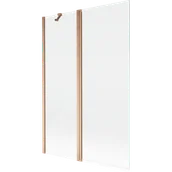 Parawany nawannowe - Mexen Mist parawan nawannowy 2-skrzydłowy 120 x 150 cm, transparent, miedź szczotkowana - 8A9-120-011-65-00 - miniaturka - grafika 1