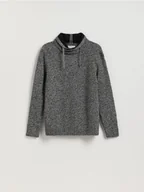 Swetry męskie - Reserved - Sweter z szerokim golfem - czarny - miniaturka - grafika 1