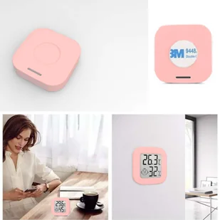 Stacja pogodowa Mini Higrometr pogody Alogy Smiley LCD cyfrowy termometr czujnik temperatury i wilgotności Różowy - Akcesoria do smartwatchy - miniaturka - grafika 4