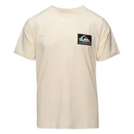 Koszulki męskie - Męska Koszulka z krótkim rękawem QUIKSILVER BACK FLASH SS EQYZT07605-WDW0 – Beżowy - miniaturka - grafika 1