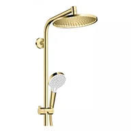 Zestawy prysznicowe - Hansgrohe Crometta S Zestaw prysznicowy natynkowy termostatyczny z deszczownicą złoty optyczny polerowany 27268990 - odbiór osobisty: Kraków, Warszawa - miniaturka - grafika 1