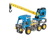 Klocki - Metalowo-plastikowy model konstrukcyjny ciężarówka dźwig - 181 elementów, zabawka DIY, rozwój umiejętności mechanicznych, samodzielne skręcanie - miniaturka - grafika 1