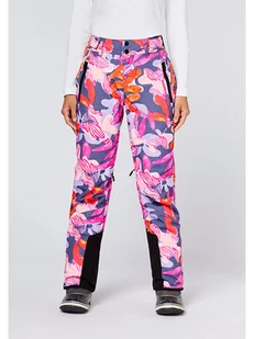 Chiemsee Spodnie narciarskie w kolorze różowym ze wzorem - Spodnie narciarskie - miniaturka - grafika 1