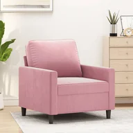 Fotele - vidaXL Fotel, różowy, 60 cm, obity aksamitem - miniaturka - grafika 1