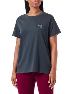 Lee Damska koszulka z krótkim logo, czarny, M - Koszulki i topy damskie - miniaturka - grafika 1