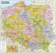 Atlasy i mapy - ExpressMap praca zbiorowa Polska. Mapa administracyjno-samochodowa, ścienna, oprawiona w listwy 1:570 000 - miniaturka - grafika 1