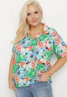 Koszule damskie - Zielona Koszula Wiskozowa w Kwiatowy Wzór Edionoria - miniaturka - grafika 1