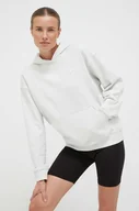 Bluzy damskie - New Balance bluza bawełniana damska kolor szary z kapturem melanżowa - miniaturka - grafika 1