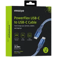 Kable USB - INNOSTYLE POWERFLEX KABEL USB-C SZYBKIE ŁADOWANIE DO IPHONE SAMSUNG 3A 60W KEVLAR 2M NIEBIESKI - miniaturka - grafika 1