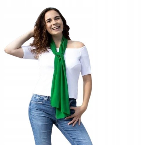 SZALIK DAMSKI ZIELONY ELEGANCKI CIENKI 12BA