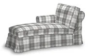 Pokrowce na meble - Dekoria Pokrowiec na szezlong Ektorp lewy krata szaro-biała 84 x 166 x 73 cm Edinburgh 642-115-79 - miniaturka - grafika 1