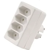 Przedłużacze i rozgałęźniki - Rozgałęźnik 4 gniazda, 4x2P-euro, bez uziemienia, biały - miniaturka - grafika 1