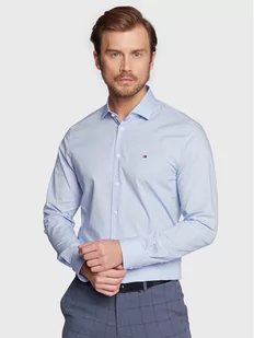 Tommy Hilfiger Koszula MW0MW25040 Niebieski Slim Fit - Koszule męskie - miniaturka - grafika 1