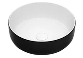Umywalki - Umywalka nablatowa Uptrend Sofia 39 cm okrągła czarny/biały połysk UP4003-2-B18 - miniaturka - grafika 1