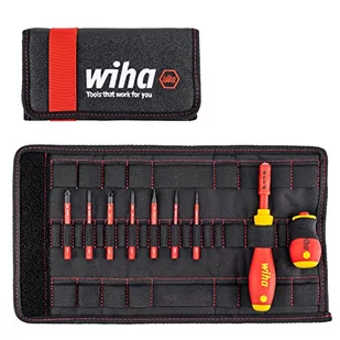 Wiha Wkrętak i zestaw bitów slimVario płaski, Pozidriv/PlusMinus/Pozidriv, 9-cz. w torbie 2831T902 41233 41233 - Akcesoria do elektronarzędzi - miniaturka - grafika 1