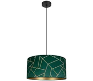 Lampy sufitowe - Żyrandol na lince RELLA 1xE27/60W/230V zielony/złoty - miniaturka - grafika 1