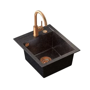 STEINER Quadron Zlewozmywak granit + bateria + zaślepka miedź JOHNNY 100 ART4350C1BP_3323502_PVDBSC1_Z - Zlewozmywaki z baterią - miniaturka - grafika 5