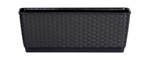 Prosperplast Doniczka rattanowa z hakami Ratolla DRL500PW antracyt AP_219393 - Donice - miniaturka - grafika 1
