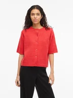 Swetry damskie - Vila Kardigan "Viliga" w kolorze czerwonym - miniaturka - grafika 1