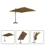 Parasole ogrodowe - The Living Store Parasol wiszący z aluminiowym słupkiem - 300x300 cm - taupe - Parasol Wiszący - miniaturka - grafika 1